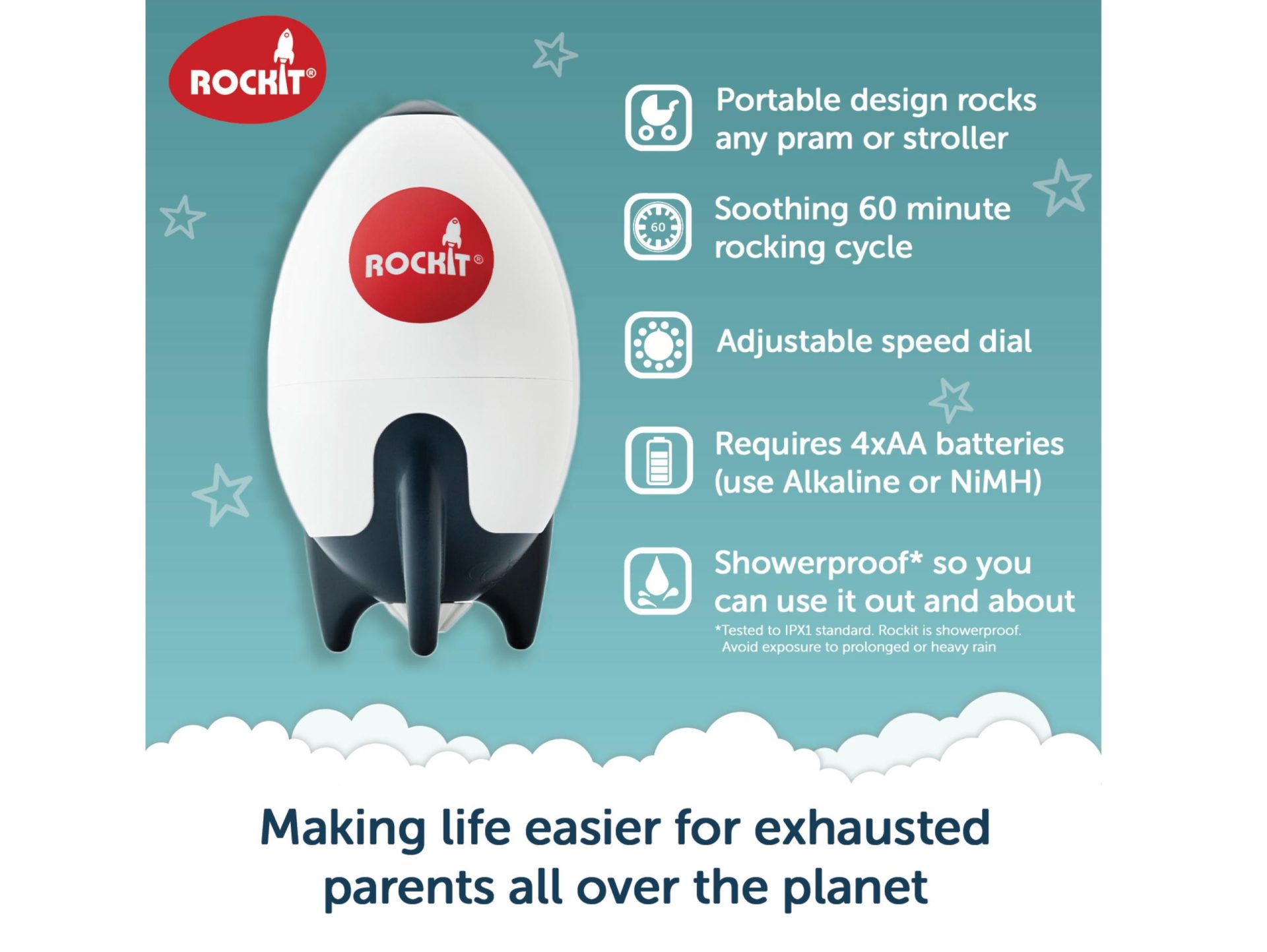 Rockit RECHARGEABLE baby pram rocker